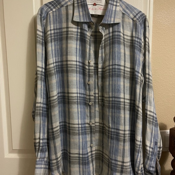 Long sleeve mens flannel collared button up shirt 👔 - Picture 3 of 4